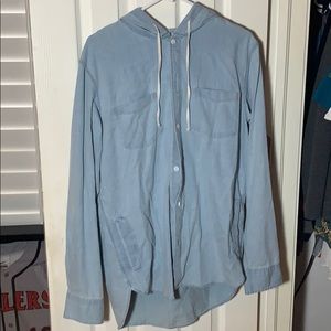 PacSun denim button up with hood